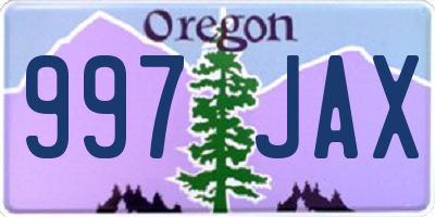 OR license plate 997JAX