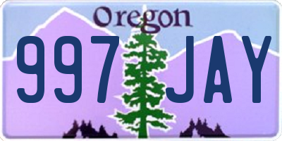 OR license plate 997JAY