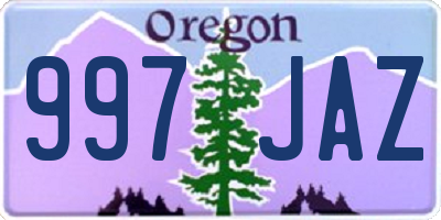 OR license plate 997JAZ