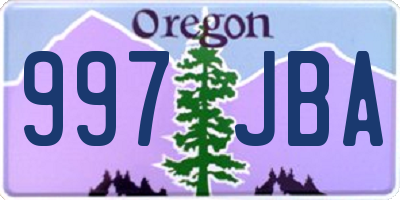 OR license plate 997JBA