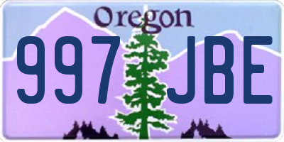 OR license plate 997JBE