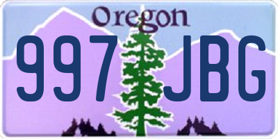 OR license plate 997JBG