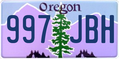 OR license plate 997JBH