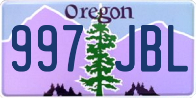 OR license plate 997JBL