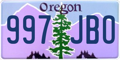 OR license plate 997JBO