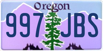 OR license plate 997JBS