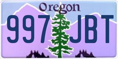 OR license plate 997JBT