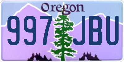 OR license plate 997JBU