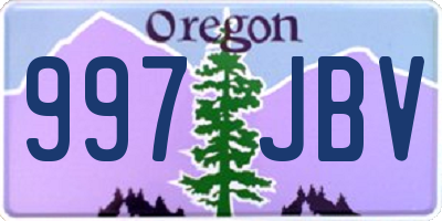 OR license plate 997JBV