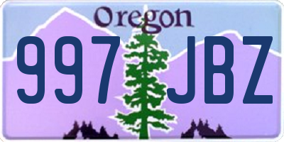 OR license plate 997JBZ