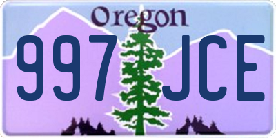 OR license plate 997JCE