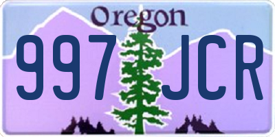 OR license plate 997JCR