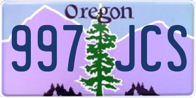 OR license plate 997JCS