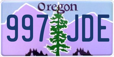 OR license plate 997JDE