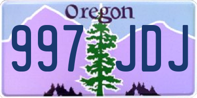 OR license plate 997JDJ