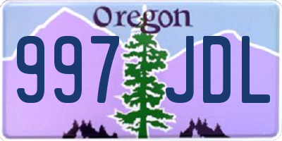 OR license plate 997JDL