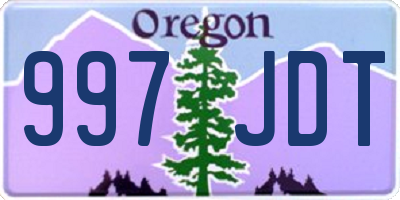 OR license plate 997JDT