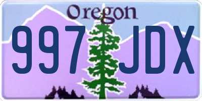 OR license plate 997JDX