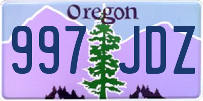 OR license plate 997JDZ