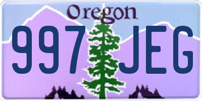 OR license plate 997JEG