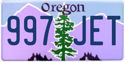 OR license plate 997JET