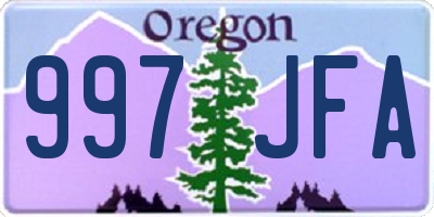 OR license plate 997JFA