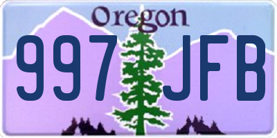 OR license plate 997JFB