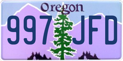 OR license plate 997JFD