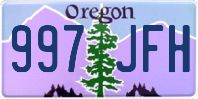 OR license plate 997JFH