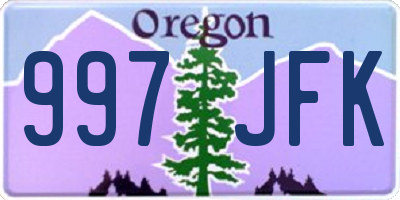 OR license plate 997JFK