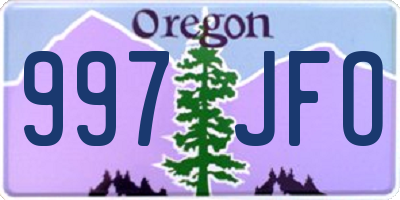 OR license plate 997JFO