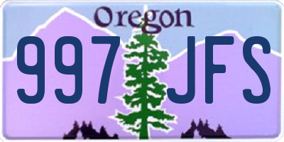 OR license plate 997JFS