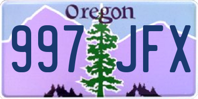 OR license plate 997JFX