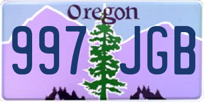 OR license plate 997JGB