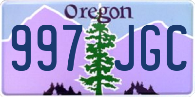 OR license plate 997JGC