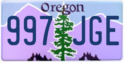 OR license plate 997JGE