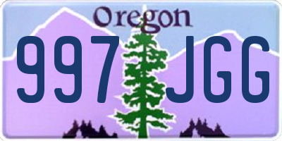 OR license plate 997JGG