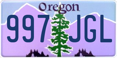 OR license plate 997JGL