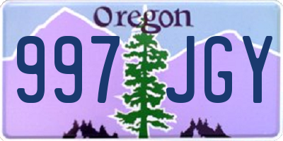 OR license plate 997JGY