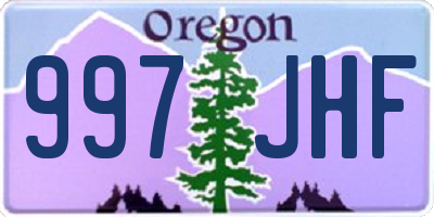 OR license plate 997JHF