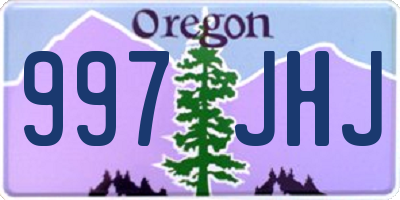 OR license plate 997JHJ