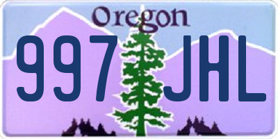 OR license plate 997JHL