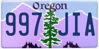 OR license plate 997JIA