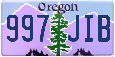 OR license plate 997JIB