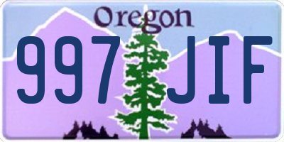 OR license plate 997JIF