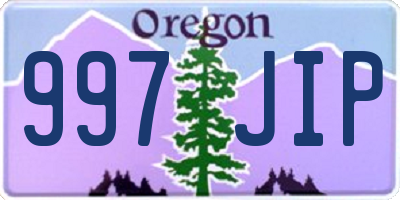 OR license plate 997JIP