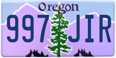 OR license plate 997JIR