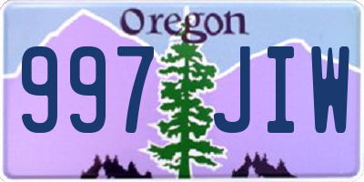 OR license plate 997JIW