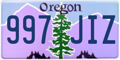 OR license plate 997JIZ