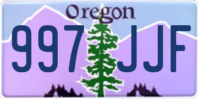 OR license plate 997JJF